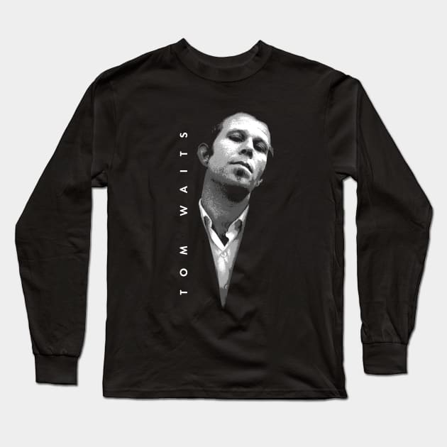 Tom Waits - Retro Long Sleeve T-Shirt by TheMarineBiologist